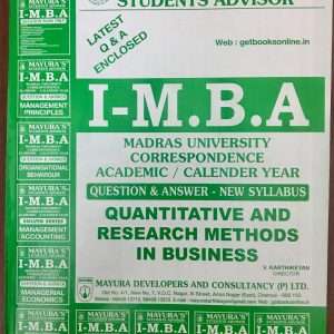 2. I M.B.A Quantitative and Research Methods in Business (wrapper damaged, pages good)