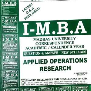 3. I M.B.A Applied Operations Research (O.R) (wrapper damaged, pages good)
