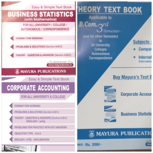 B.Com 3rd Sem : Regular College – Corporate Law & International Trade + Business Statistics + Corporate Accounting : Textbooks Combo